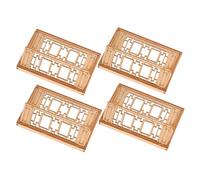 HYTROVE 4pcs Miniature Traditional Chinese Window Models Wooden Decor for Dollhouses and Sand Table Intricate Detailing Durable Design for Educational and Decorative Use