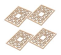 HYTROVE 4pcs Miniature Wooden Window Models Chinese Style Dollhouse Accessories for DIY Crafting Functional Doors Windows for Mini House Decoration and Sand Table Adornments