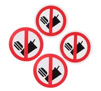 HYTROVE 4pcs No Food Or Drinks Allowed Warning Stickers Pvc Self-adhesive Safety Signs Easy Application for Office and Industrial Settings
