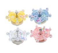 HYTROVE 4pcs Parrot Interactive Rotating Toys Bells, Multi-color Spinning Chew Toys for Budgerigars, Cockatiels and Parakeets, Cage Accessories for Bird Enrichment and Stress Relief