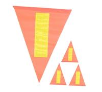 HYTROVE 4Pcs Reflective PVC Triangular Safety Flags 21X30X30Cm with 6Mm Pole for Bike, Bicycle Trailer, and Scooter Outdoor Warning Pennant Flags