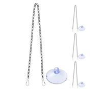 HYTROVE 4pcs Stained Glass Hanging Chains for Planters and Wind Chimes with 4 Suction Cup Hooks, PVC and Metal Material, Easy Installation for Outdoor Seasonal Displays