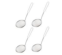 HYTROVE 4pcs Stainless Steel Skimmer Spoons Multipurpose Hot Pot Strainer Spoon Silver Hanging Kitchen Tools for Snack Bars and Hotels