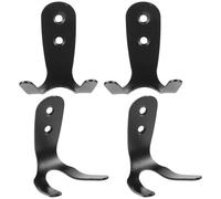 HYTROVE 4pcs Wear-Resistant Stainless Steel Swimming Pool Wall Hooks in Black, Efficient Storage and Versatile Outdoor Multi-use Hangers for Bathrobes, Towels, and Bags