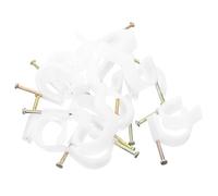 HYTROVE 50pcs Ethernet Cable Clips with Steel Nail Durable Pe Cable Staples for Secure Wire Management Easy Installation for Home and Office Use Tackle Any Project with Confidence