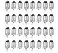 HYTROVE 50pcs Mini Light Bulbs, 2.5v E10 Screw Base Miniature Screw Light Bulbs for Electronic Experiments, Replacement and DIY Crafts, Iron Glass, Silver