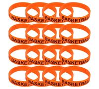 HYTROVE 50pcs Silicone Basketball Wristbands with Tough and Practical Design, Elastic and Conspicuously Bracelets for Sports and Carnival, Sturdy Orange Silicone Wrist Straps