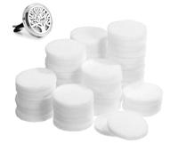 HYTROVE 50Pcs White 220Mm Car Aroma Pendant Cotton Pads Refill for Essential Oil Diffuser Necklace Aromatherapy Pads for Automotive Air Freshener Interior Use