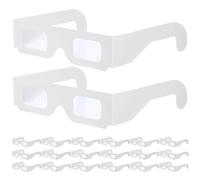 HYTROVE 50pcs White 3d Diffraction Glasses with Rainbow Prism Effects, DIY Paper Eyewear for Concerts, Festivals, and Photo Props, Creative Lightweight Glasses for Music Parties and Dance