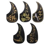 HYTROVE 5pcs Acoustic Guitar Pickguard Set Pvc Self-adhesive Scratch Resistant Pick Guards for Classical Instruments Easy Installation Decorative Value Suitable for Concerts and Stage