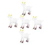 HYTROVE 5PCS Goat Model Simulation Decor Realistic Miniature Sheep Figures for DIY Rural Scene for Home Office Gardens and Educational Use PVC Material Multi Purpose Ornaments