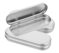 HYTROVE 5pcs Stylish Tinplate Pencil Case Tin Pen Holder Box Spacious and Waterproof Stationery Organizer for Students at School the Go Silver Metal Storage Box