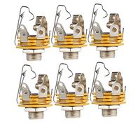 HYTROVE 6.35mm Stereo Audio Metal Socket Guitar Input Jack with Stainless Steel Construction for Live Sound Reinforcement and Recording Applications - 6pcs