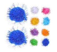HYTROVE 60PCS Cat Sparkle Balls Set Durable Interactive for Indoor Cats and Kittens Portable Lightweight Tinsel Pom Poms for Engaging Chase and Hunting Play