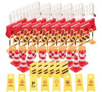 HYTROVE 62Pcs Miniature Traffic Sign and Set Educational for Playtime Awareness of Traffic Signals Compact and Lightweight Design Fun Learning Activity