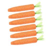 HYTROVE 6pcs Cat Chew Carrots Playthings Cat Molar Toys Teething Sticks Rope Carrot Toys for Kitten Teething