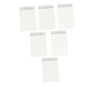 HYTROVE 6pcs Mini Notepad with Coil Binding Transparent Cover Assorted Designs for Students Lined Blank and Grid Pages for School and Study Notes