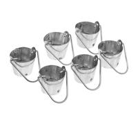 HYTROVE 6pcs Miniature Bucket Model Iron Gardening for Dollhouse Accessories Creative Educational Tool for Imagination and Coordination Chic Color Design for Miniature Garden Decor