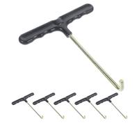 HYTROVE 6pcs T-shaped Handle Spring Tool for Trampoline and Skate Installation, Stainless Steel Brake Spring Hook with Plastic Grip, Easy Outdoor Sport Equipment Setup and Universal Fit