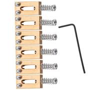 HYTROVE 6pcs Tremolo Bridge Saddles for Electric Guitar Chrome Saddle Bridge System Double Locking System Locked Guitar Replacement Part Musical Instrument Part