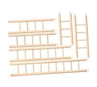 HYTROVE 6Pcs Wooden Bird Ladder for Parrots Climbing Exercise Stand Bird Cage Accessory for Chewing and Playing for Parakeets and Birds