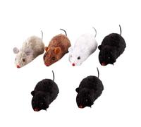 HYTROVE 8pcs Plush Clockwork Mouse for Cats Wind Up Rat Pet Interactive Plaything Durable Fun Indoor Cat Entertainment Random Color Mice Model Random Color