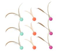 HYTROVE 9pcs Interactive Cat Kitten Teasing Balls with Dynamic Bounce for Indoor and Outdoor Use Pet Playset to Behavior and Engage Cats and Dogs