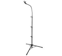 HYTROVE Adjustable Microphone Stand with Tripod Base and Stable Metal Construction, Height Telescopic Mic Holder Suitable for Karaoke Singing and Online Lessons, Black Microphone Rack