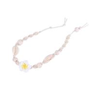 HYTROVE Adjustable Women Beach Anklet Small Yellow Flower Shell Pendant Beaded Bracelet for Ladies Boho Style Summer Foot Jewelry Party Accessory