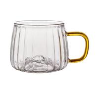 HYTROVE Adorable Heat-Proof Glass Cup with Handle, Thickened Bottom Round Drinking Glass for Home Beverage and Juice, Unique Design Storage Cup for Daily Use