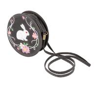 HYTROVE Antique Embroidery Corduroy round Cross-body Bag for Gift | Chinese Style, Elegant round Profile, Sundries Storage, Candy Flowers Packaging