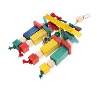 HYTROVE Bird Chewable Toy for Parrots Natural Blocks Hanging Birdcage Accessory and Safe for Birds Fun Chewing Toy