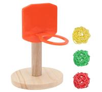 HYTROVE Bird Training Basketball Stand for Parrots and Budgies Plastic Mini Hoop with Bells Interactive Pet Foraging and Chewing Game for Birdcage Entertainment and Skill Random Color