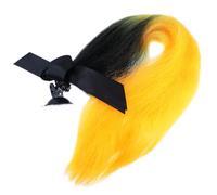 HYTROVE Black Helmet Braid Wig with Suction Cup Design for Motorbike Helmet Decor, High Temperature Chemical Fiber Silk Material, Suitable for Women and Riding Motorcycles
