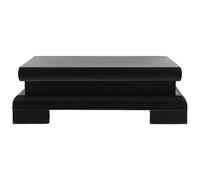 HYTROVE Black Wood Flower Pot Base Buddha Statue Holder Decorative Vase Base Solid Wood Block Stand for Home Decoration Bonsai and Tea Set Display