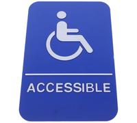 HYTROVE Blue Braille Wheelchair Accessible Sign Sticker for Bathroom Door, Plastic Material with Elegant Design, Enhanced Accessibility and Quick Installation, Suitable for Public Spaces