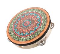 HYTROVE Boy Girl Handheld Tambourine Drum Single Row Percussion Instrument for Music and Dance for Boys and Girls Parties and School Activities and Design