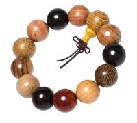 HYTROVE Buddha Bead Bracelet 15 Beads Wooden 18mm for Men Creative Design Anniversary Celebration Jewelry