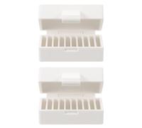 HYTROVE Button Battery Storage Organizer 2Pcs White Multi-Compartment Battery Holder Case Portable for Home, Travel, and Daily Use 2032/2025