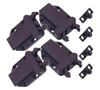 HYTROVE Cabinet Door Push Catch Latches 4Pcs Brown Spring Loaded Locks with Invisible Self-Locking Mechanism for Wardrobe and Appliance Doors