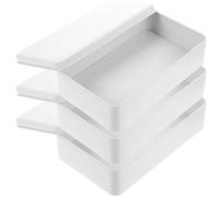 HYTROVE Candy Storage Tinplate Box Set 3 Pieces Rectangular Metal Tins with Lid 7.48 X 4.72 X 1.89 Inches for Desk Organization Jewelry and Small Item Storage