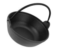 HYTROVE Cast Iron Soup Cauldron Pot 7.48 Inch Nonstick Cooking Pot with Handle for Outdoor Camping Picnics Stews Soups Kitchen Cookware