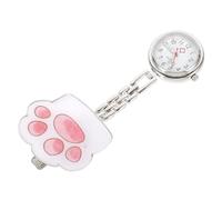 HYTROVE Cat Paw Pocket Watch Pink Stainless Steel Cartoon Chest Watch | Number Dial, Easy to Carry, Lovely Creative Design, Hospital Use, Students and Doctors