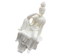 HYTROVE Chinese Ornaments Guanyin Statue Decorative Ivory Buddhist Meditation Statue Goddess Sculpture for Living Room Enhancing Cultural Ambiance and Timeless Beauty