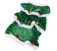 HYTROVE Christmas Tree Shaped Dog Costume for Little Pets, Green Polyester Material, Easy to Put and Warm, for Holiday Photo Shoots and Party Dress