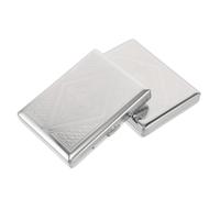 HYTROVE Cigarette Case with Double Sided Spring Clip 2pcs Metal Retro Decorative Metal Case in Silver, Resists Deformation and Prevents Slips for Daily Carry and Business Trips