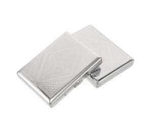 HYTROVE Cigarette Case with Double Sided Spring Clip 2pcs Metal Retro Decorative Metal Case in Silver, Resists Deformation and Prevents Slips for Daily Carry and Business Trips