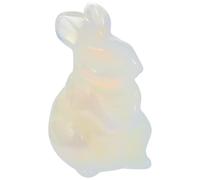 HYTROVE Crystal Rabbit Figurine Lightweight Decorative Bunny Ornament Made from White Crystal Stone Realistic Design for Home Decoration and Table Display