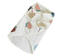 HYTROVE Cute Strawberry Print PET Shirt for Cats and Small Dogs Lightweight and Breathable Dog Apparel for Summer Parties PET Costumes and Cartoon Lovers