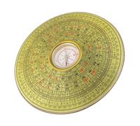 HYTROVE Decorative Alloy Chinese Compass Round Cover for Buddhist Supply and Traditional Home Decor 14Cm Diameter